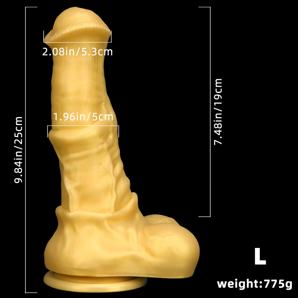 HORSE DILDO HUGE SILICONE 13 INCH GOLD