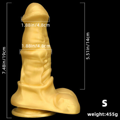 HORSE DILDO HUGE SILICONE 13 INCH GOLD