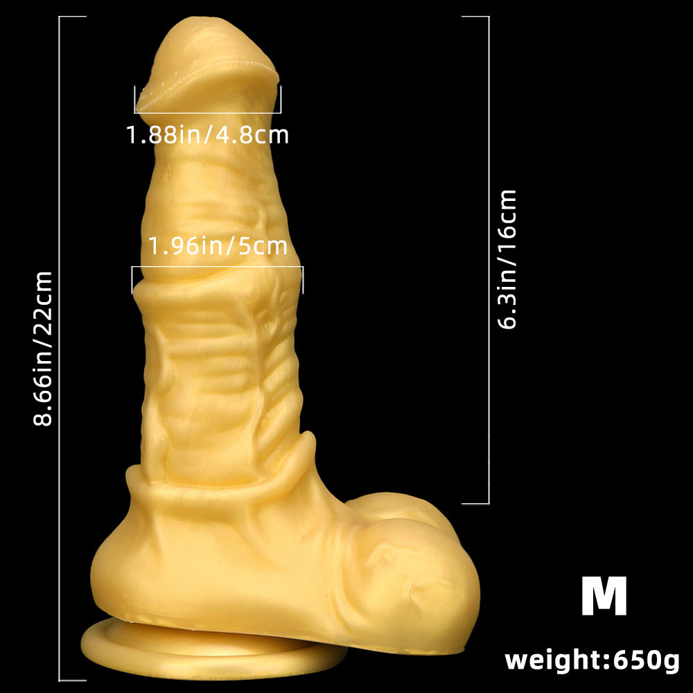 HORSE DILDO HUGE SILICONE 13 INCH GOLD