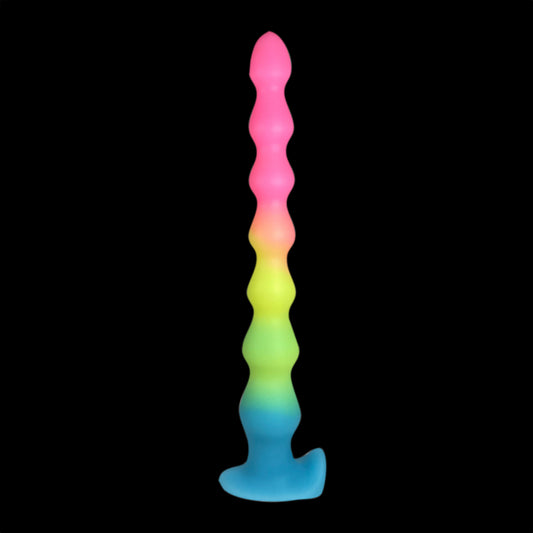 DILDO ANAL ÉNORME SILICONE 14 POUCES ARC-EN-CIEL