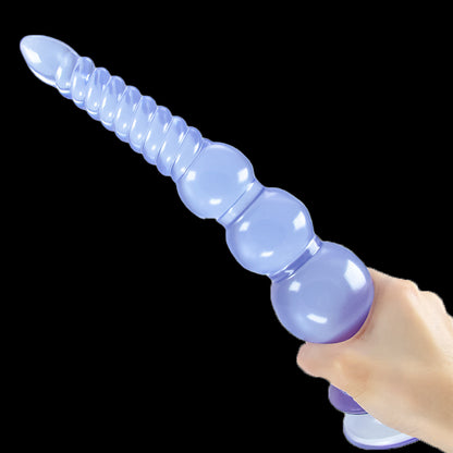 ANAL DILDO KNOTTED 12 INCH BLACK