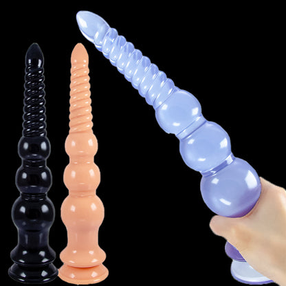 ANAL DILDO KNOTTED 12 INCH BLACK