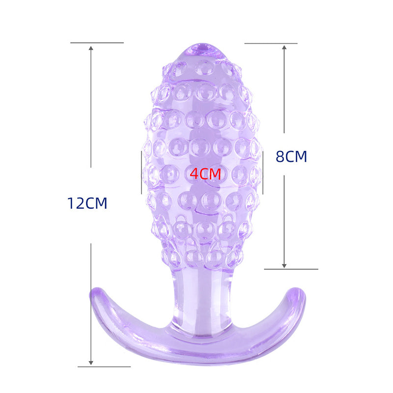 ANAL DILDO KNOTTED 5 INCH TRANSPARENT