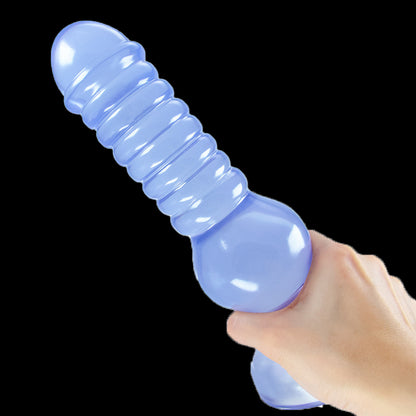 ANAL DILDO KNOTTED 9 INCH BLUE