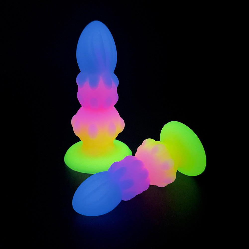 ANAL DILDO KNOTTED SILICONE 8 INCH LUMINOUS