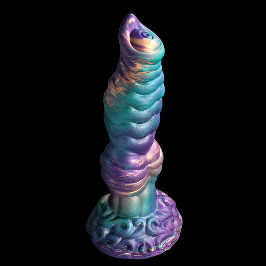 MONSTER DILDO VIBRATION SILICONE 10 INCH KNOTTED