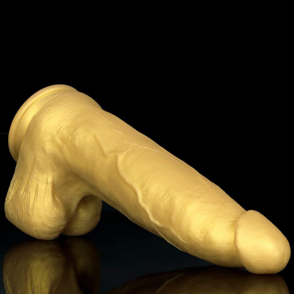 HUGE DILDO REALISTIC SILICONE 13 INCH GOLD