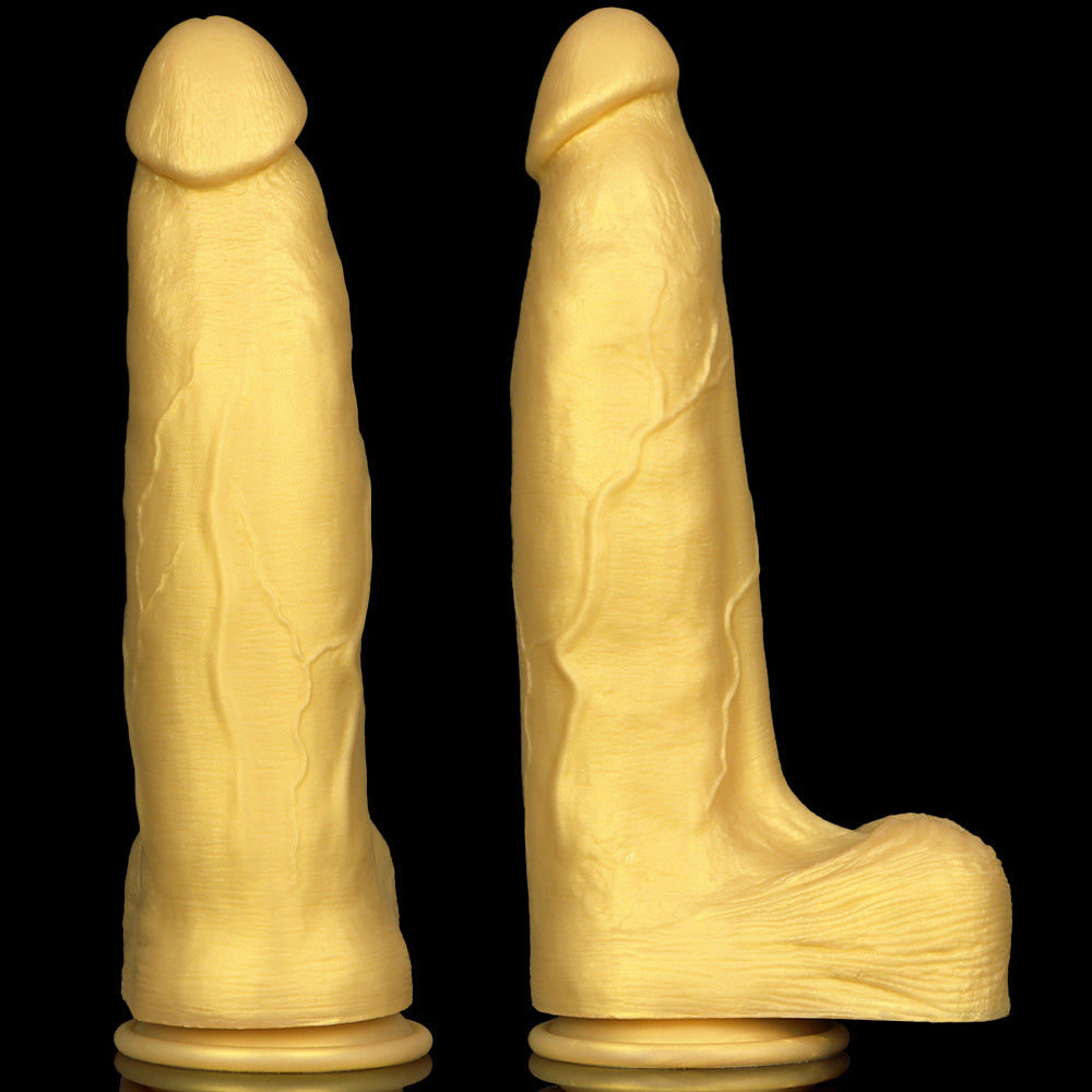 HUGE DILDO REALISTIC SILICONE 13 INCH GOLD