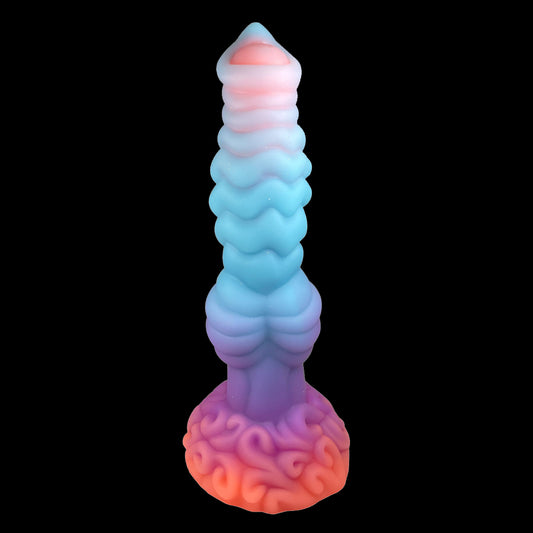 DOG DILDO ANAL SILICONE 10 INCH KNOTTED