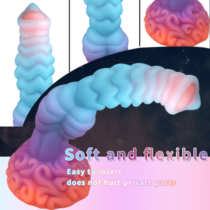 DOG DILDO ANAL SILICONE 10 INCH KNOTTED