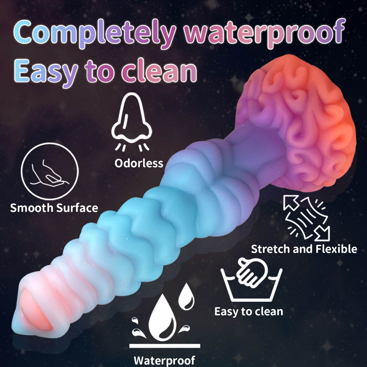 DOG DILDO ANAL SILICONE 10 INCH KNOTTED