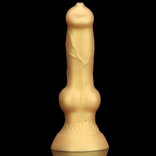 DOG DILDO SILICONE 7 INCH GOLD