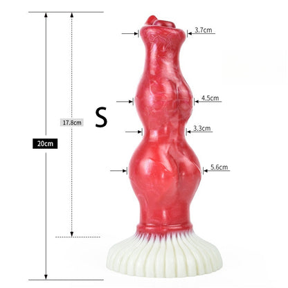 DOG DILDO KNOTTED FANTASY SILICONE 10 INCH PINK