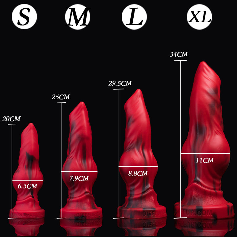 DOG DILDO HUGE SILICONE 13 INCH RED