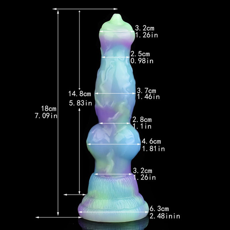 DOG DILDO KNOTTED 7 INCH LOTUS COLOR