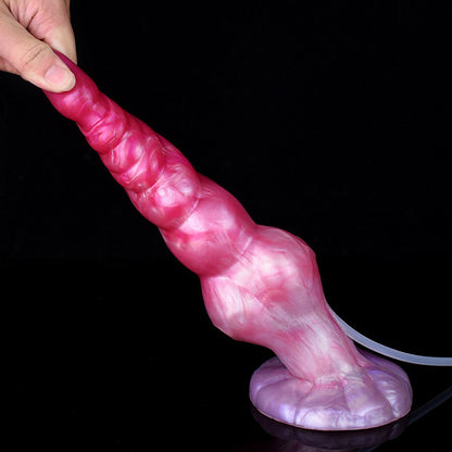 DOG DILDO KNOTTED SQUIRTING 9 INCH PINK