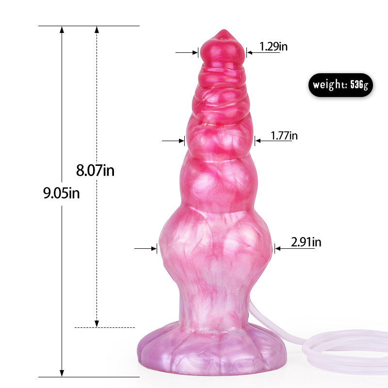 DOG DILDO KNOTTED SQUIRTING 9 INCH PINK