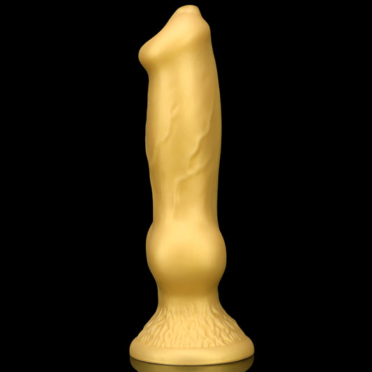 DOG DILDO HUGE SILICONE 13 INCH GOLD