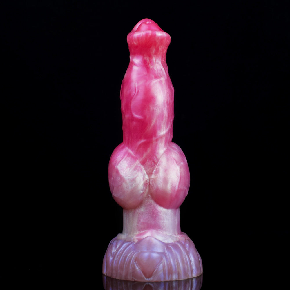 DOG DILDO SILICONE KNOTTED 8 INCH PINK