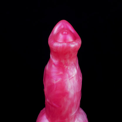 DOG DILDO SILICONE KNOTTED 8 INCH PINK