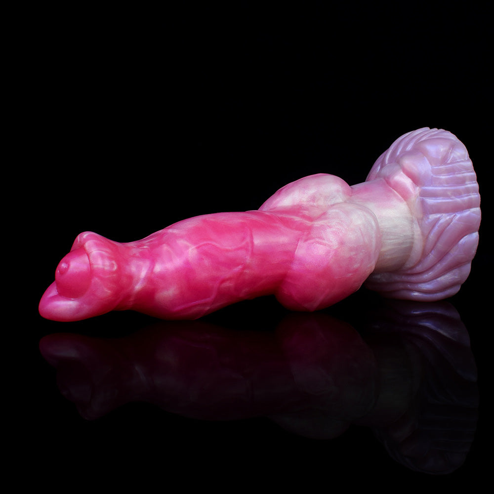 DOG DILDO SILICONE KNOTTED 8 INCH PINK