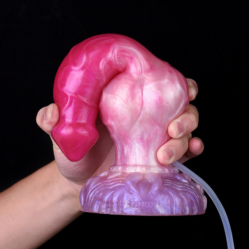 DOG DILDO SQUIRTING KNOTTED 10 INCH PINK