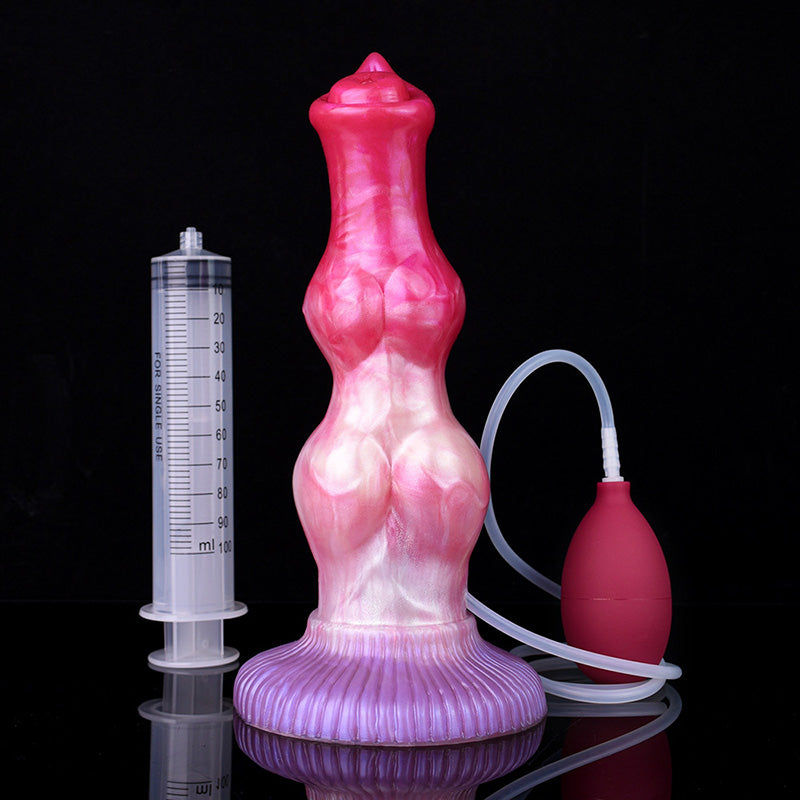 DOG DILDO SQUIRTING KNOTTED 10 INCH PNK