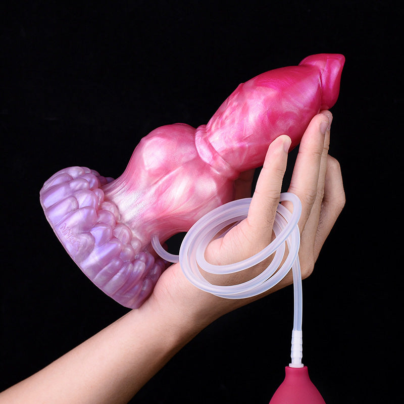 DOG DILDO SQUIRTING KNOTTED SILICONE 8 INCH