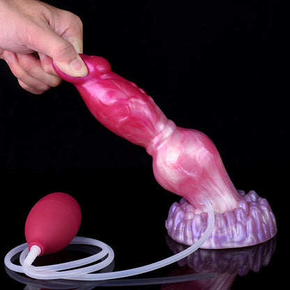 DOG DILDO SQUIRTING KNOTTED SILICONE 8 INCH