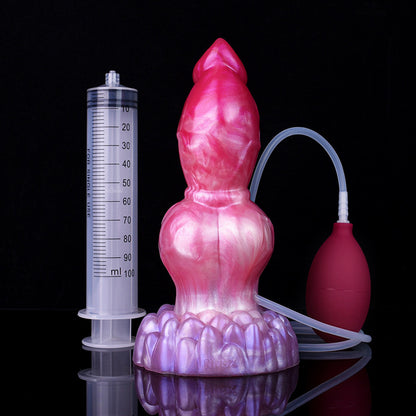 DOG DILDO SQUIRTING KNOTTED SILICONE 8 INCH