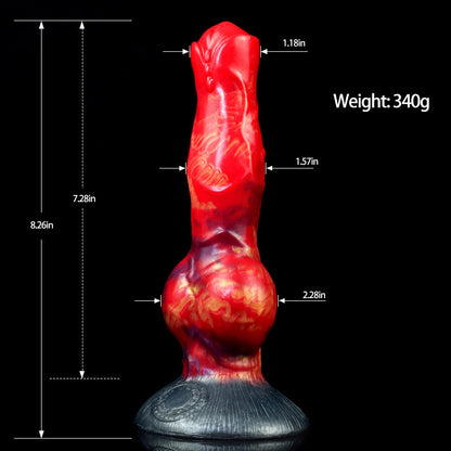 DOG DILDO SQUIRTING SILICONE 8 INCH RED