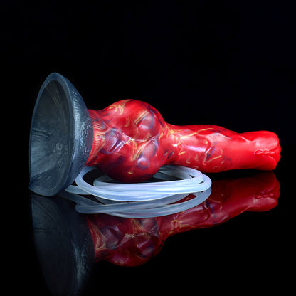 DOG DILDO SQUIRTING SILICONE 8 INCH RED