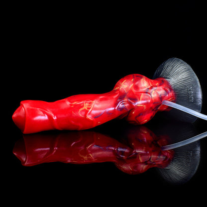 DOG DILDO SQUIRTING SILICONE 8 INCH RED