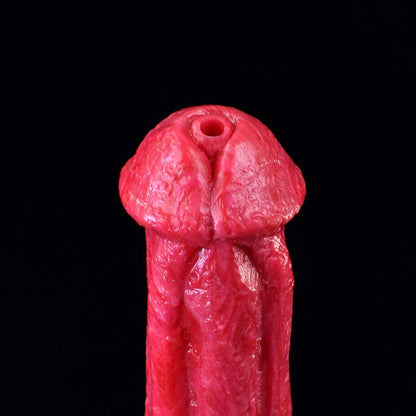 DOUBLE DILDO SQUIRTING SILICONE 9 INCH RED