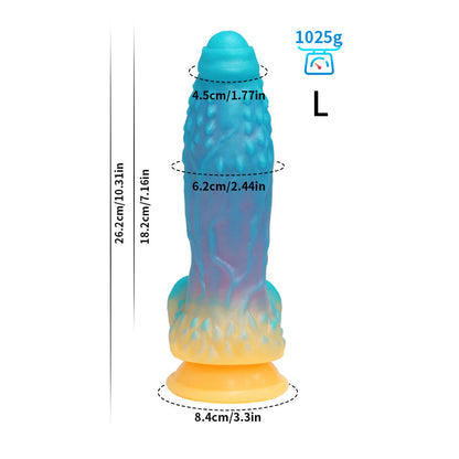 MONSTER DILDO FANTASY SILICONE 10 INCH GLOW IN THE DARK