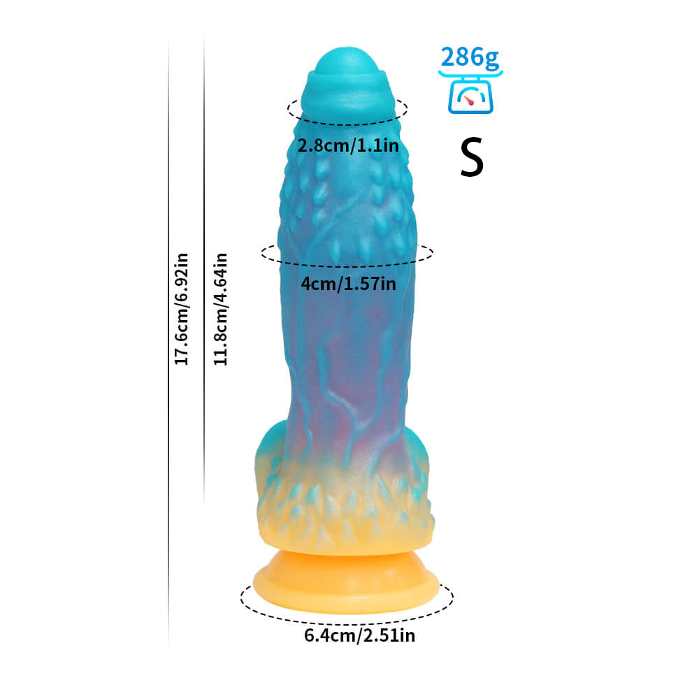 MONSTER DILDO FANTASY SILICONE 10 INCH GLOW IN THE DARK