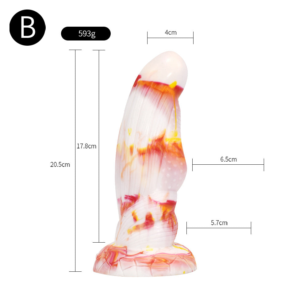 TENTACLE DILDO KNOTTED SILICONE 8 INCH FLAMES 1.0