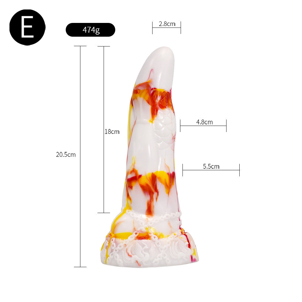 TENTACLE DILDO KNOTTED SILICONE 8 INCH FLAMES 1.0