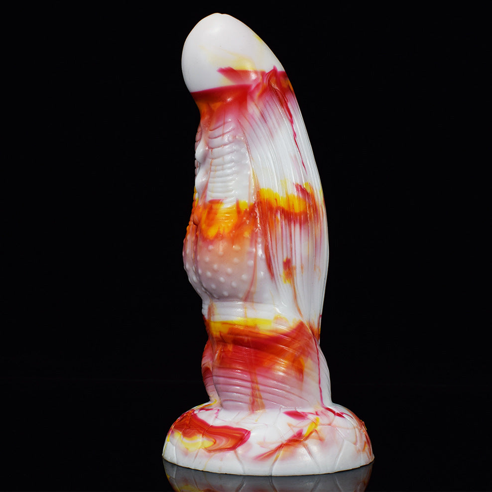 TENTACLE DILDO KNOTTED SILICONE 8 INCH FLAMES 1.0