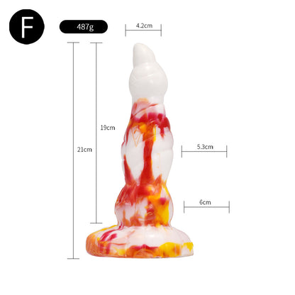 TENTACLE DILDO KNOTTED SILICONE 9 INCH FLAMES 2.0