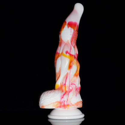 TENTACLE DILDO KNOTTED SILICONE 9 INCH FLAMES 2.0