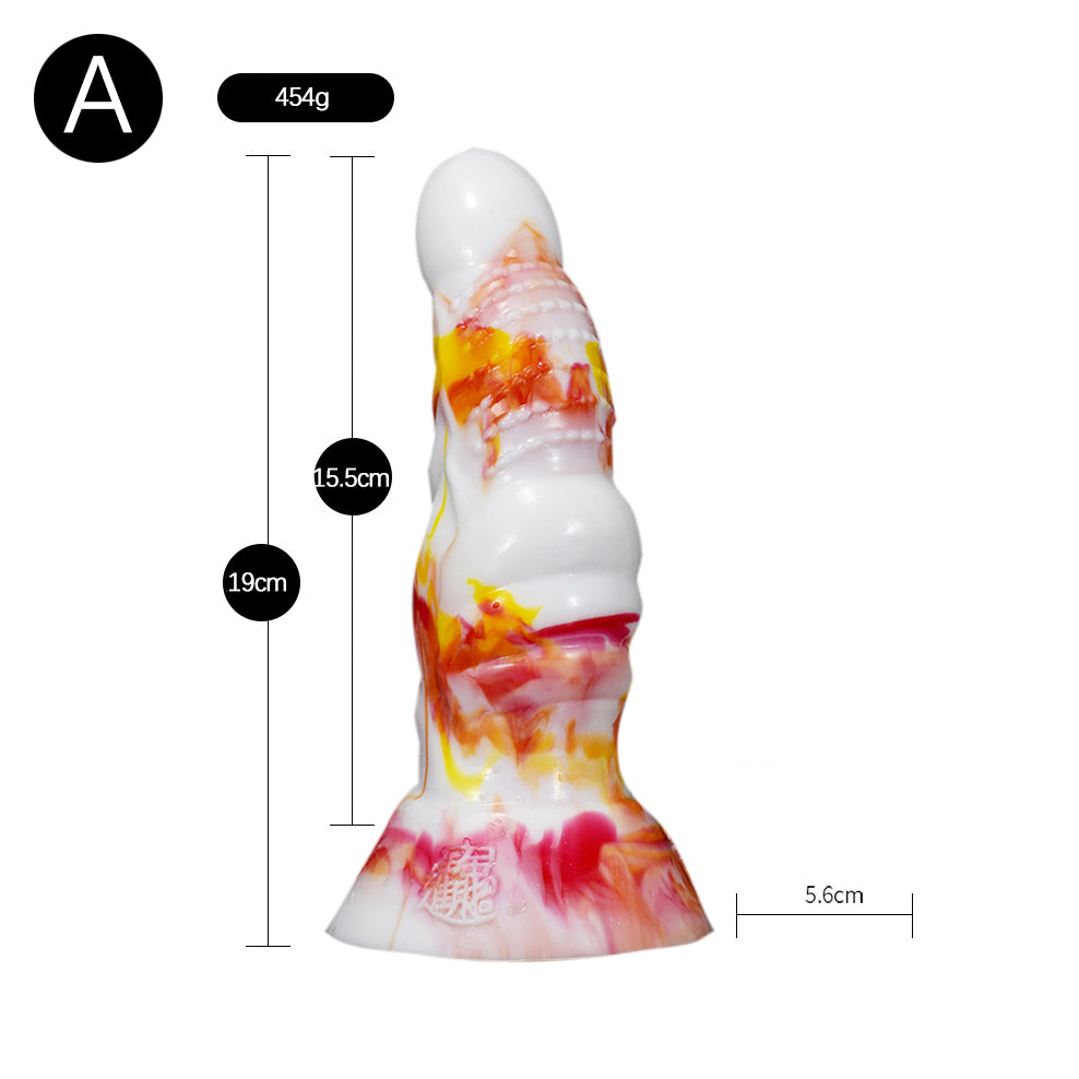 TENTACLR DILDO MONSTER SILICONE 9 INCH FLAMES 1.0