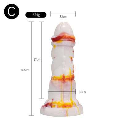 TENTACLR DILDO MONSTER SILICONE 9 POUCES FLAMES 1.0