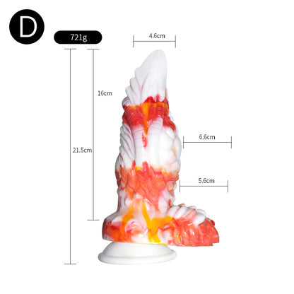 TENTACLR DILDO MONSTER SILICONE 9 POUCES FLAMES 1.0