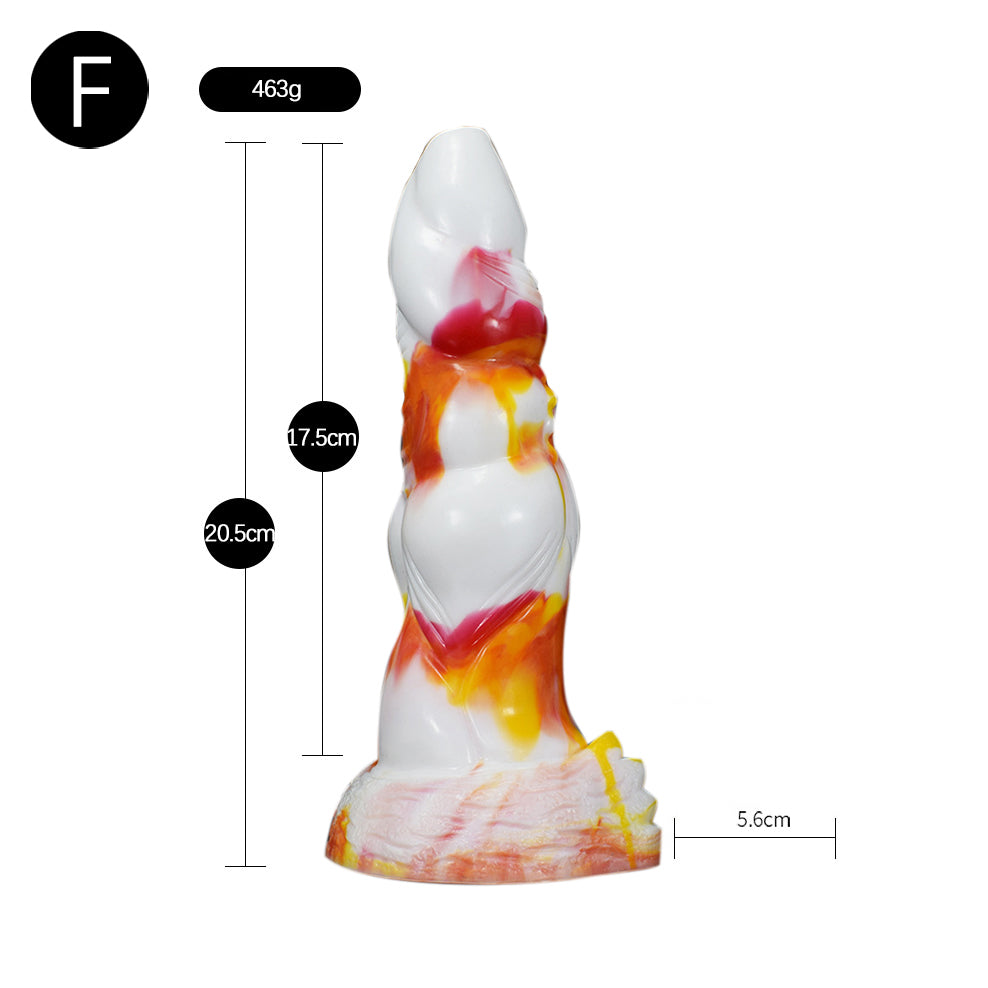 TENTACLR DILDO MONSTER SILICONE 9 INCH FLAMES 1.0