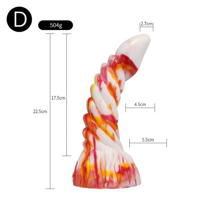 TENTACLE DILDO MONSTER SILICONE 9 INCH FLAMES 2.0