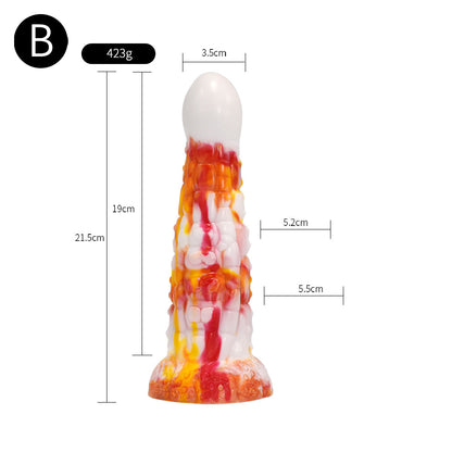 TENTACLE DILDO MONSTER SILICONE 9 INCH FLAMES 2.0