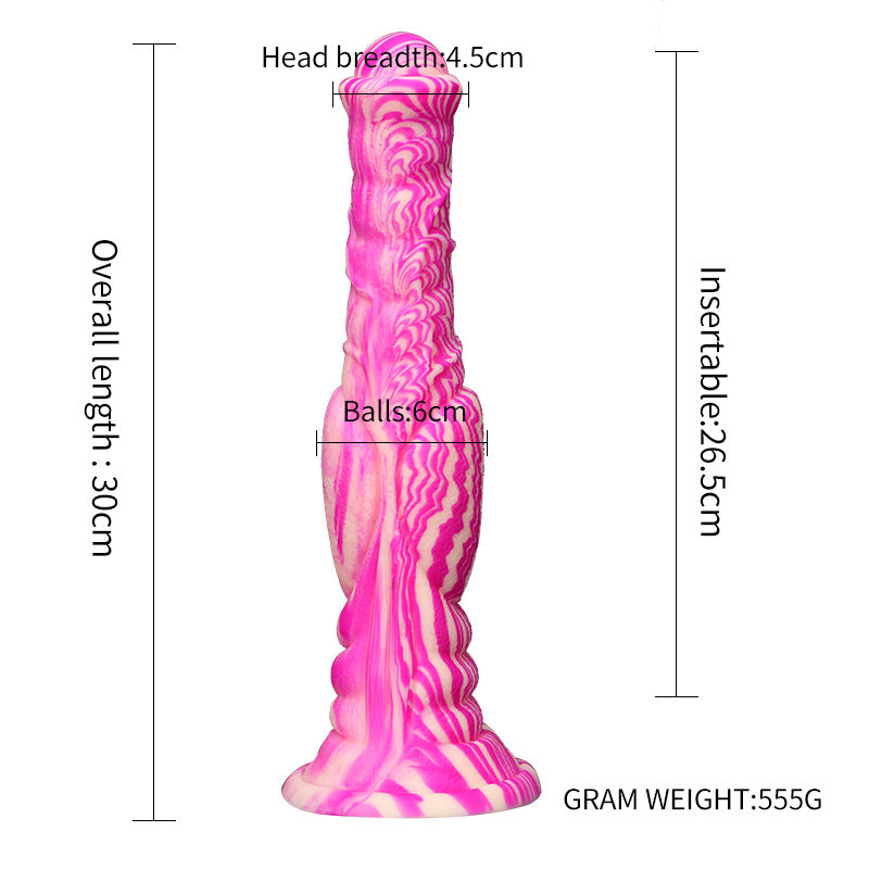 Gode ​​cheval fantaisie en silicone 30,5 cm rose