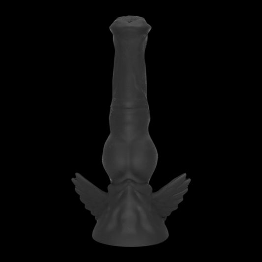 DILDO CHEVAL FANTASY SILICONE 8 POUCES AILES NOIRES