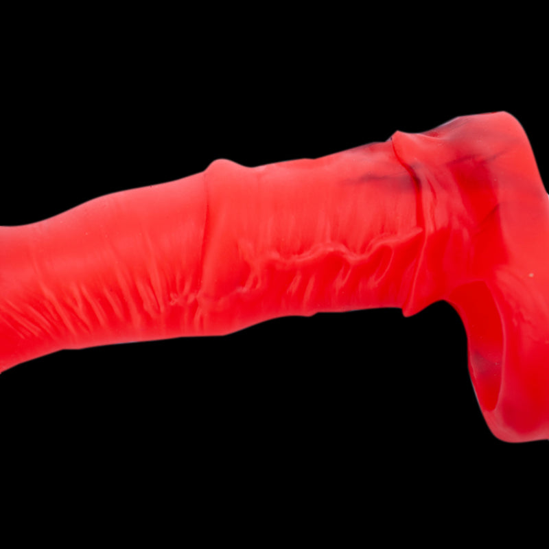 Gode ​​cheval fantaisie en silicone 7 pouces rouge